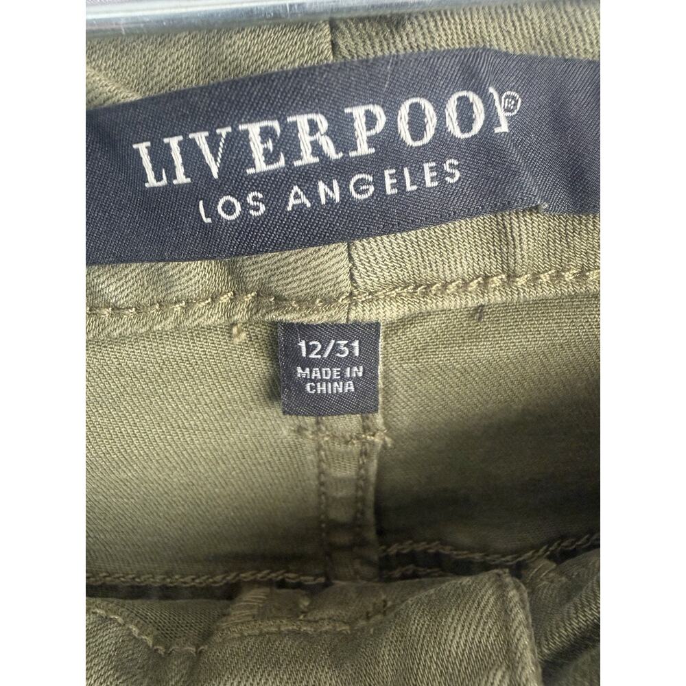 NWT Liverpool 12/31 Hannah Wide Hem Flare Olive Green Jeans Stretchy Bootcut - Picture 7 of 9